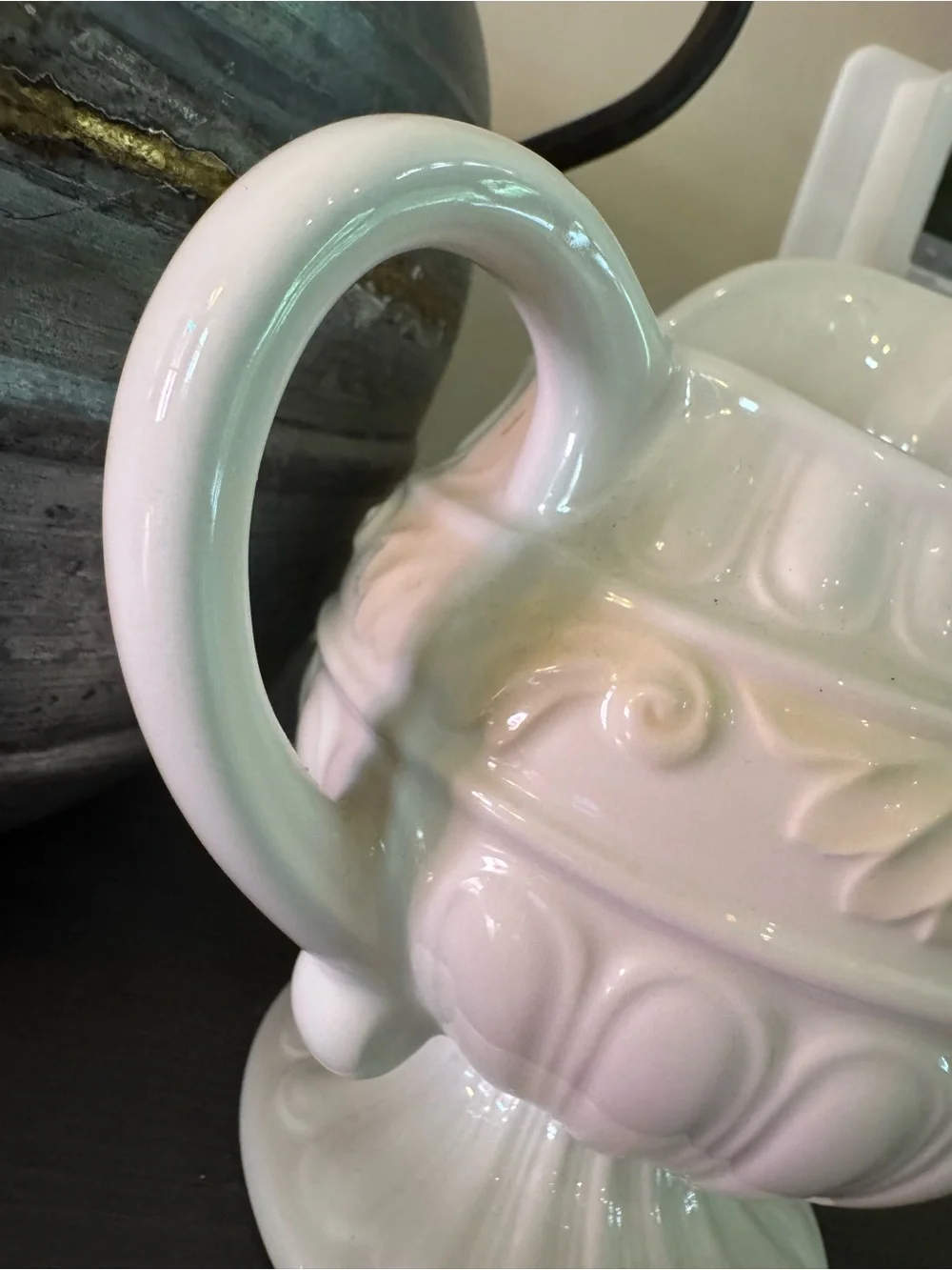 Lenox Butler's Pantry Ivory Ceramic Creamer Pitcher Gravy Boat Farmhouse Vase